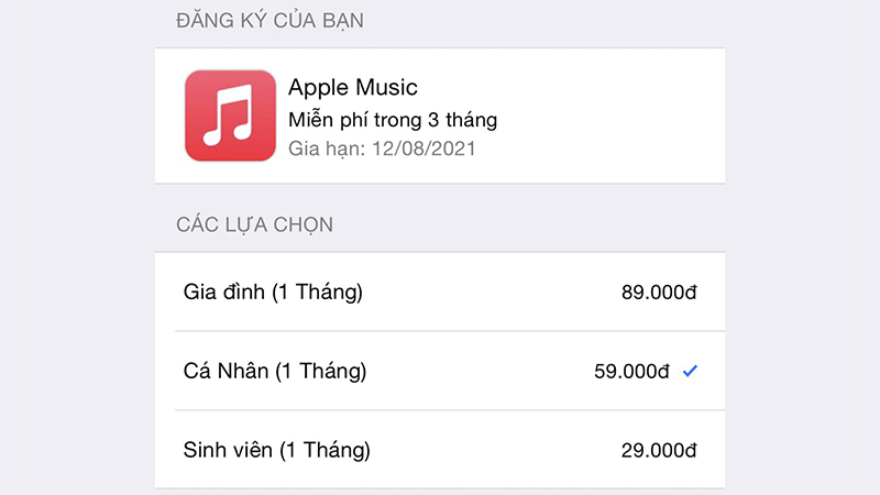Gi&aacute; g&oacute;i dịch vụ Apple Music sau 3 th&aacute;ng miễn ph&iacute;